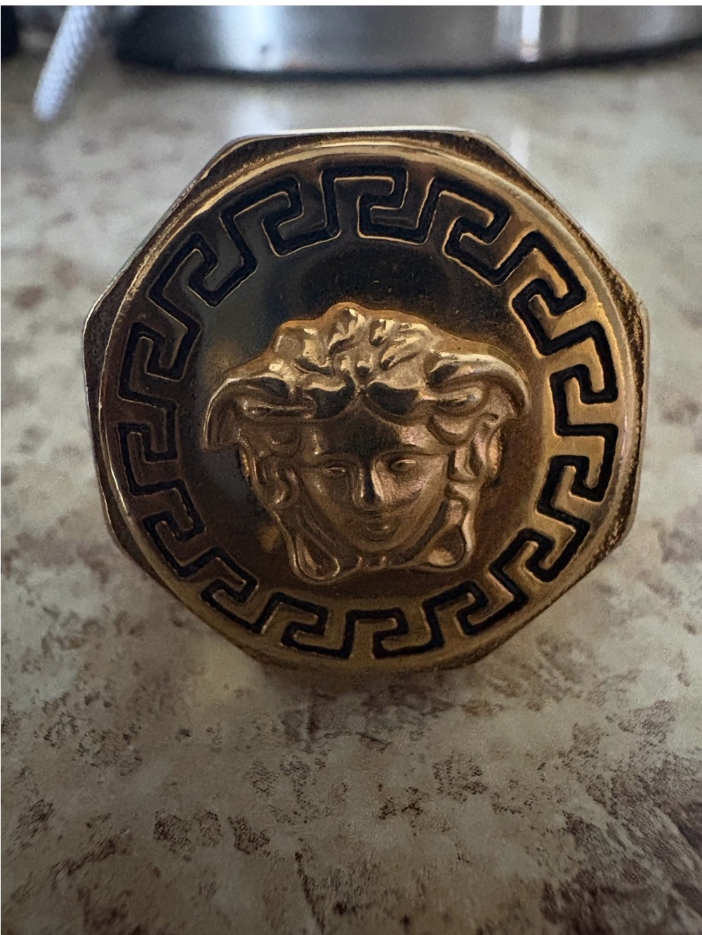 Gold Medusa Signet Ring - Designer Style Men’s Accessory size 10